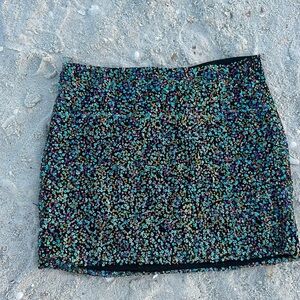 Black red orange yellow green blue purple pink white polka dot skirt